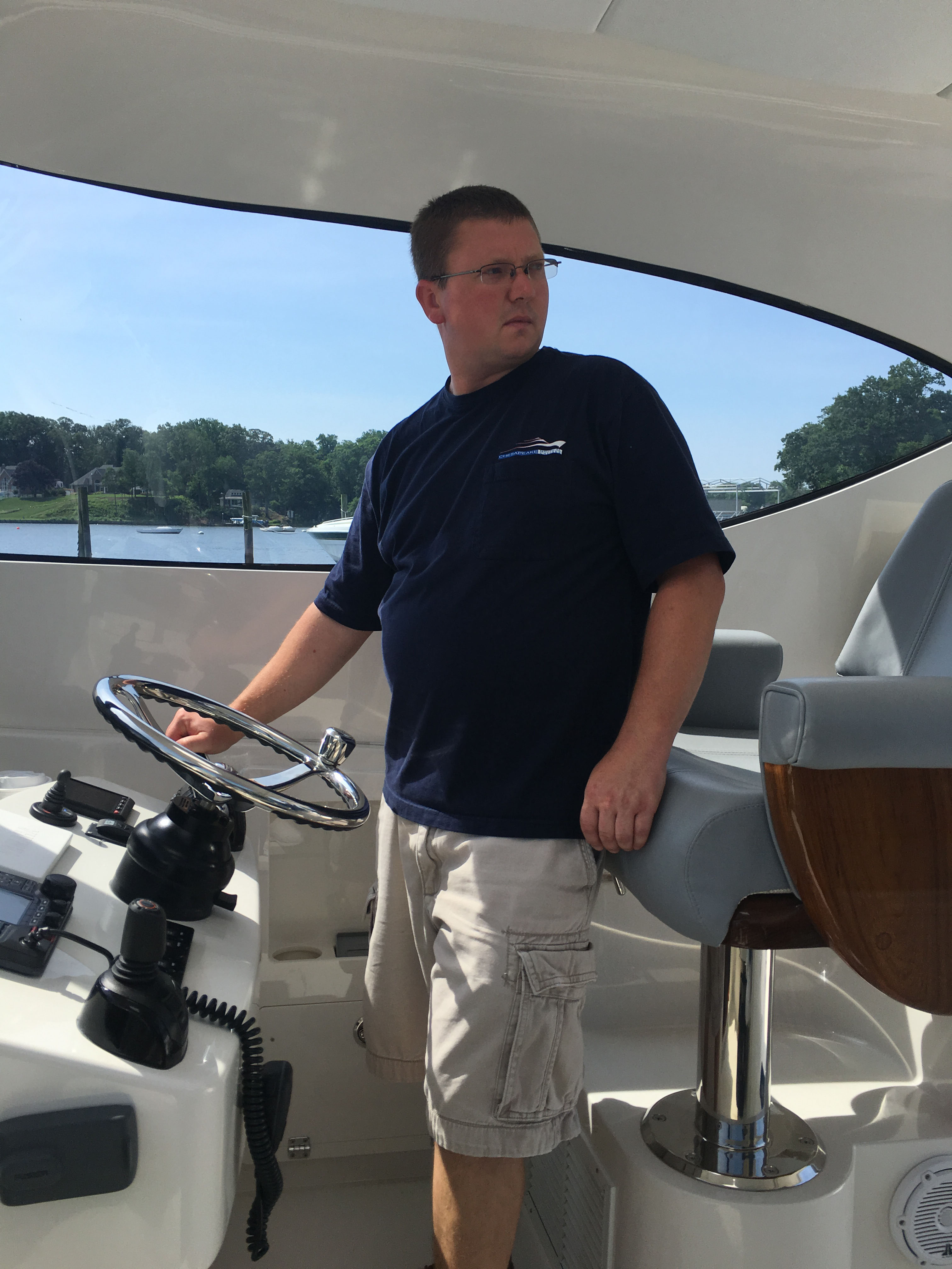 Captain Steve at the helm